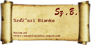 Szászi Bianka névjegykártya
