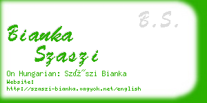 bianka szaszi business card